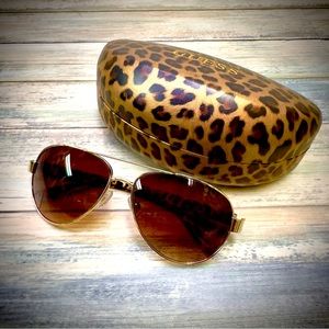 Leopard Print aviator Sunglasses & matching Case